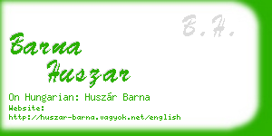 barna huszar business card